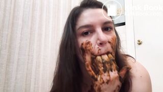 saggy boobs slut pooping her knickers and smearing shit