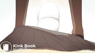 Cat girl soils her panties trying to get to the toilet