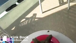 Sexy woman shitting on a cruise ship