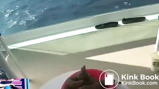 Sexy woman shitting on a cruise ship