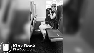 girl messes leggings on bus