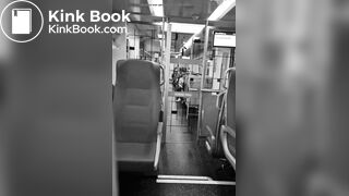 girl messes leggings on bus