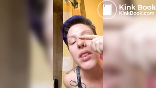 Girl fingering asshole shitting and masturbating