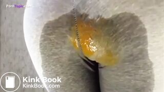 She feels the liquid shit inside her ass and poops it o