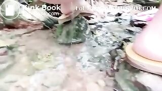 Asian Beauty - pooping in the river