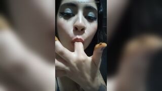 fat ass latina shiting and eating