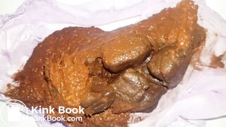 Two big poops in sheer pink panties