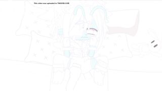 Cyan gets her tummy rubbed till she shits