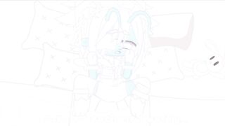 Cyan gets her tummy rubbed till she shits