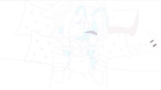 Cyan gets her tummy rubbed till she shits