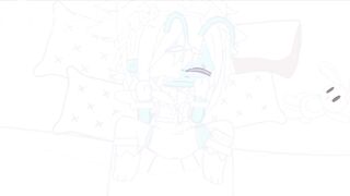 Cyan gets her tummy rubbed till she shits