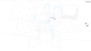 Cyan gets her tummy rubbed till she shits