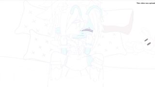 Cyan gets her tummy rubbed till she shits