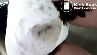Huge poop in white panties