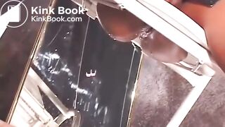 Ebony Mistress shits in white man's mouth.