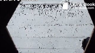 girls pee and shit in wooden toilet 3