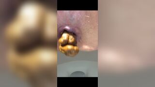 Pulling down jeans poop in the public school toilet