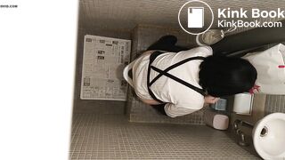 Waitress taking a quick dump