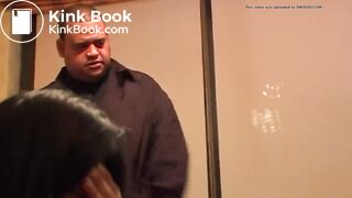 2 beautiful girls pooping in front of a bunch of men