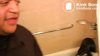 2 beautiful girls pooping in front of a bunch of men