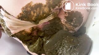 Pink panties overflowing with poop