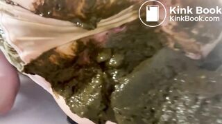 Pink panties overflowing with poop