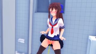 Girl pee and poop