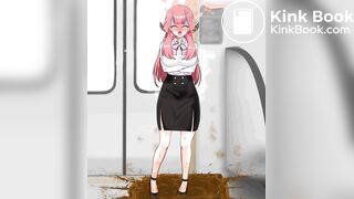 Girl diarrhea animated