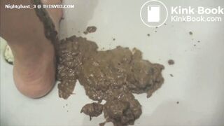 Puckered asshole spills Diarrhea in the shower