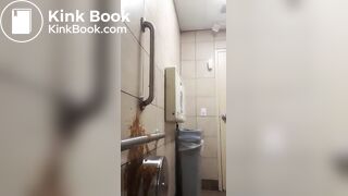 Girl squirts diarrhea on the wall