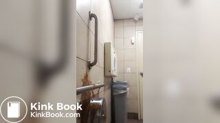 Girl squirts diarrhea on the wall