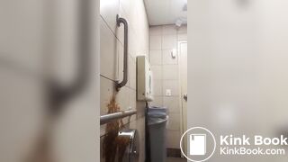 Girl squirts diarrhea on the wall