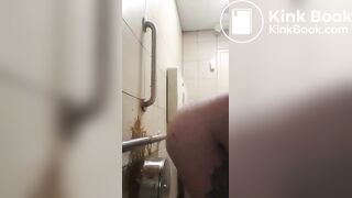 Girl squirts diarrhea on the wall