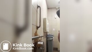 Girl squirts diarrhea on the wall