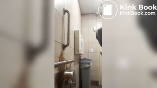 Girl squirts diarrhea on the wall