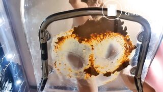 Stunning goddess crap a transparent chair