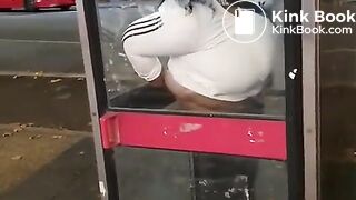 Ebony girl shit in phone box
