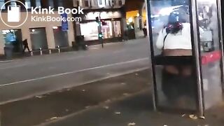 Ebony girl shit in phone box