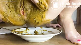 Girl Eats Her Shit Off a Plate and SWALLOWS