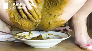 Girl Eats Her Shit Off a Plate and SWALLOWS