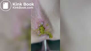 Close Up Teen Shits While Dripping Slimy Wet Cum