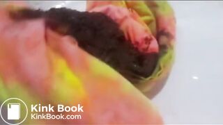 Two loads in colorful tights