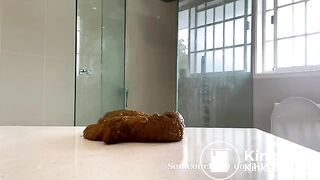 She takes a huge shit
