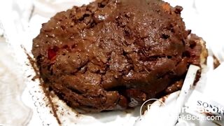 Big poop in silk panties