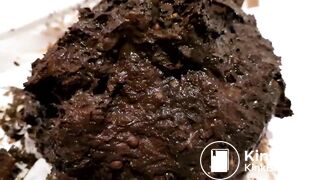 Big poop in silk panties