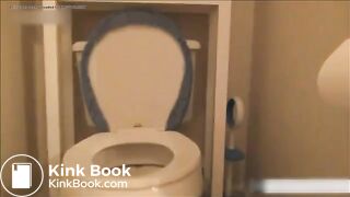 cute blonde reverse toilet shit