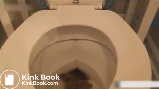 cute blonde reverse toilet shit