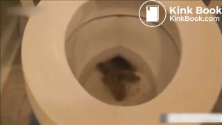 cute blonde reverse toilet shit