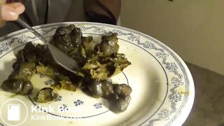 Ebony shitting on the plate for you to eat PT 2