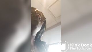 Big black ass diarrhea in public bathroom